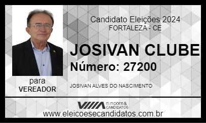 Candidato JOSIVAN CLUBE 2024 - FORTALEZA - Eleições