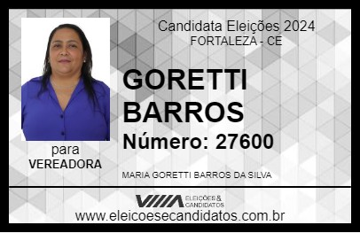 Candidato GORETTI BARROS 2024 - FORTALEZA - Eleições