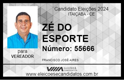 Candidato ZÉ DO ESPORTE 2024 - ITAIÇABA - Eleições