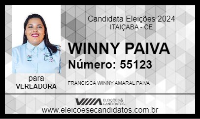 Candidato WINNY PAIVA 2024 - ITAIÇABA - Eleições