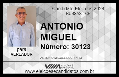 Candidato ANTONIO MIGUEL 2024 - RUSSAS - Eleições