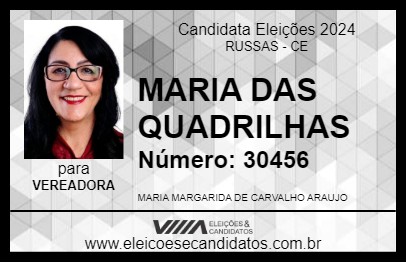 Candidato MARIA DAS QUADRILHAS 2024 - RUSSAS - Eleições