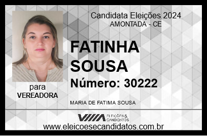 Candidato FATINHA SOUSA 2024 - AMONTADA - Eleições