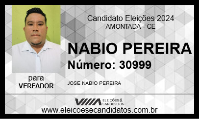 Candidato NABIO PEREIRA 2024 - AMONTADA - Eleições