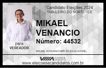 Candidato MIKAEL VENANCIO 2024 - TABULEIRO DO NORTE - Eleições