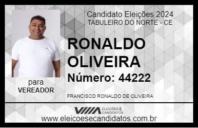 Candidato RONALDO OLIVEIRA 2024 - TABULEIRO DO NORTE - Eleições