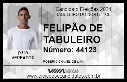 Candidato FELIPÃO DE TABULEIRO 2024 - TABULEIRO DO NORTE - Eleições