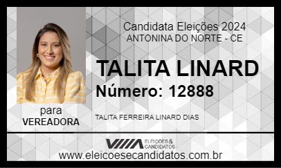 Candidato TALITA LINARD 2024 - ANTONINA DO NORTE - Eleições