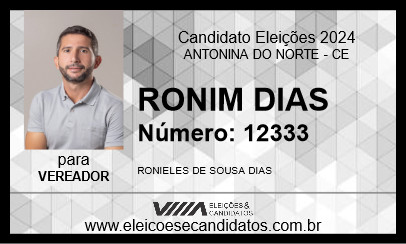 Candidato RONIM DIAS 2024 - ANTONINA DO NORTE - Eleições