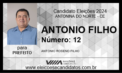 Candidato ANTONIO FILHO 2024 - ANTONINA DO NORTE - Eleições