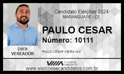 Candidato DR. PAULO CESAR VAZ 2024 - MARANGUAPE - Eleições