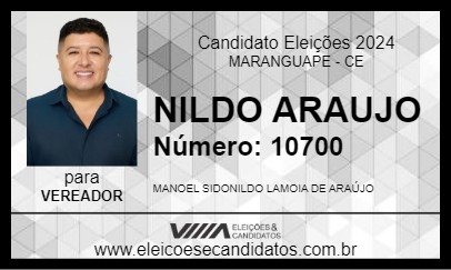 Candidato NILDO ARAUJO 2024 - MARANGUAPE - Eleições