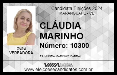 Candidato CLÁUDIA MARINHO 2024 - MARANGUAPE - Eleições