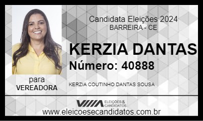 Candidato KERZIA DANTAS 2024 - BARREIRA - Eleições