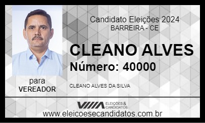 Candidato CLEANO ALVES 2024 - BARREIRA - Eleições