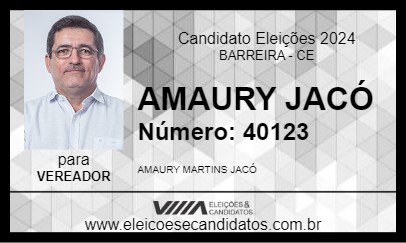 Candidato AMAURY JACÓ 2024 - BARREIRA - Eleições