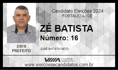 Candidato ZÉ BATISTA 2024 - FORTALEZA - Eleições