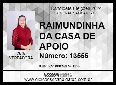 Candidato RAIMUNDINHA DA CASA DE APOIO 2024 - GENERAL SAMPAIO - Eleições