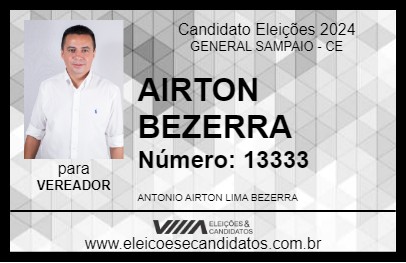 Candidato AIRTON BEZERRA 2024 - GENERAL SAMPAIO - Eleições