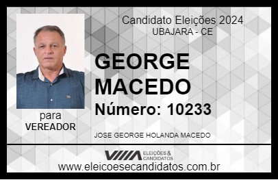 Candidato GEORGE MACEDO 2024 - UBAJARA - Eleições