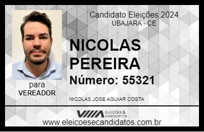 Candidato NICOLAS PEREIRA 2024 - UBAJARA - Eleições