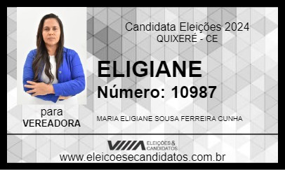 Candidato ELIGIANE 2024 - QUIXERÉ - Eleições