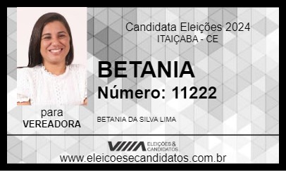 Candidato BETANIA 2024 - ITAIÇABA - Eleições