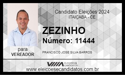 Candidato ZEZINHO 2024 - ITAIÇABA - Eleições