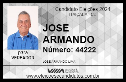 Candidato JOSE ARMANDO 2024 - ITAIÇABA - Eleições