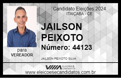 Candidato JAILSON PEIXOTO 2024 - ITAIÇABA - Eleições