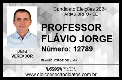 Candidato PROFESSOR FLÁVIO JORGE 2024 - FARIAS BRITO - Eleições