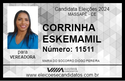 Candidato CORRINHA ESKEMAMIL 2024 - MASSAPÊ - Eleições