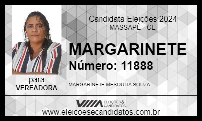 Candidato MARGARINETE 2024 - MASSAPÊ - Eleições