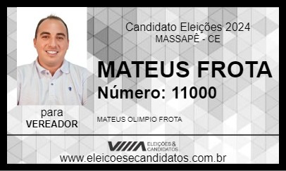 Candidato MATEUS FROTA 2024 - MASSAPÊ - Eleições