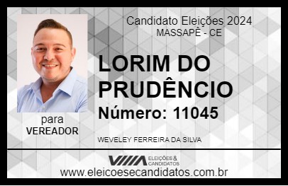 Candidato LORIM DO PRUDÊNCIO 2024 - MASSAPÊ - Eleições