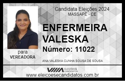 Candidato ENFERMEIRA VALESKA 2024 - MASSAPÊ - Eleições