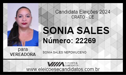 Candidato SONIA SALES 2024 - CRATO - Eleições