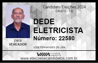 Candidato DEDE ELETRICISTA 2024 - CRATO - Eleições