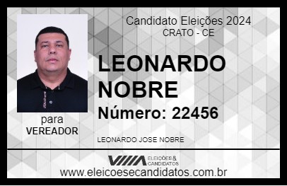 Candidato LEONARDO NOBRE 2024 - CRATO - Eleições