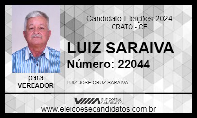 Candidato LUIZ SARAIVA 2024 - CRATO - Eleições