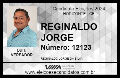 Candidato REGINALDO JORGE 2024 - HORIZONTE - Eleições