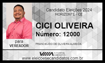 Candidato CICI OLIVEIRA 2024 - HORIZONTE - Eleições