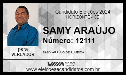 Candidato SAMY ARAÚJO 2024 - HORIZONTE - Eleições