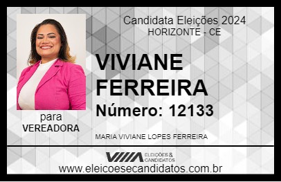 Candidato VIVIANE FERREIRA 2024 - HORIZONTE - Eleições