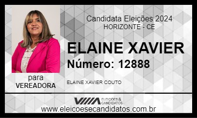 Candidato ELAINE XAVIER 2024 - HORIZONTE - Eleições