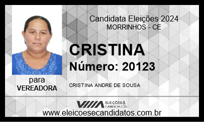 Candidato CRISTINA 2024 - MORRINHOS - Eleições