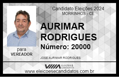 Candidato AURIMAR RODRIGUES 2024 - MORRINHOS - Eleições