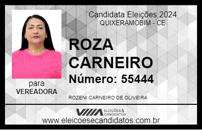 Candidato ROZA CARNEIRO 2024 - QUIXERAMOBIM - Eleições