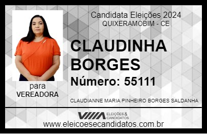 Candidato CLAUDINHA BORGES 2024 - QUIXERAMOBIM - Eleições