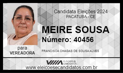 Candidato MEIRE SOUSA 2024 - PACATUBA - Eleições